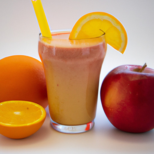 Köstlicher hausgemachter Smoothie mit Apfel und Himbeere und Orange gegen Bluthochdruck 58541